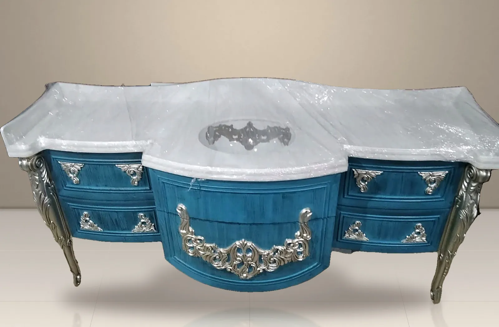 Klasik Oymalı Lavabo Tezgahı – Kaan Mobilya akrilik uygulama